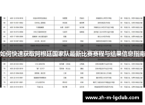 如何快速获取阿根廷国家队最新比赛赛程与结果信息指南 如何快速获取阿根廷国家队最新比赛赛程与结果信息指南